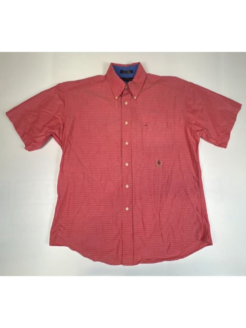 Vintage 90s Tommy Hilfiger Red Plaid Button Down Shirt Mens Large
